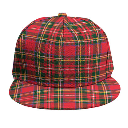 Red And Green Scottish Tartan Print Snapback Cap