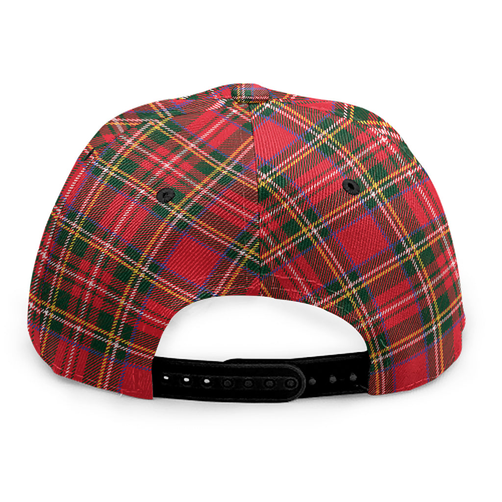 Red And Green Scottish Tartan Print Snapback Cap
