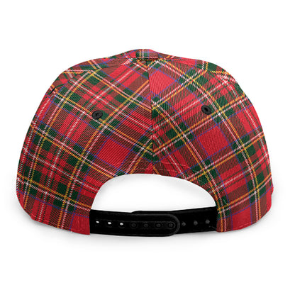Red And Green Scottish Tartan Print Snapback Cap