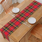 Red And Green Scottish Tartan Print Table Runner