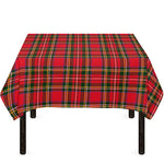 Red And Green Scottish Tartan Print Tablecloth