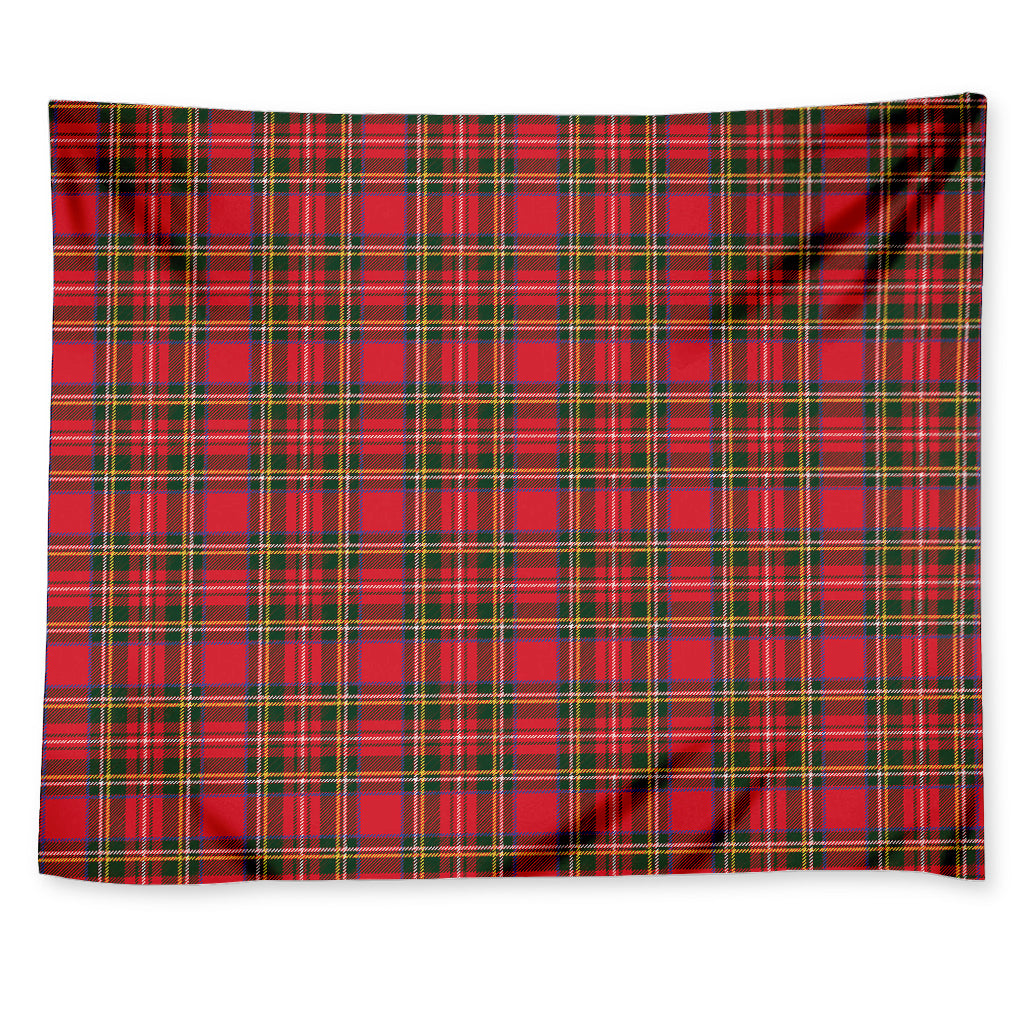 Red And Green Scottish Tartan Print Tapestry