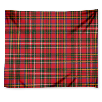 Red And Green Scottish Tartan Print Tapestry
