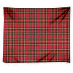 Red And Green Scottish Tartan Print Tapestry