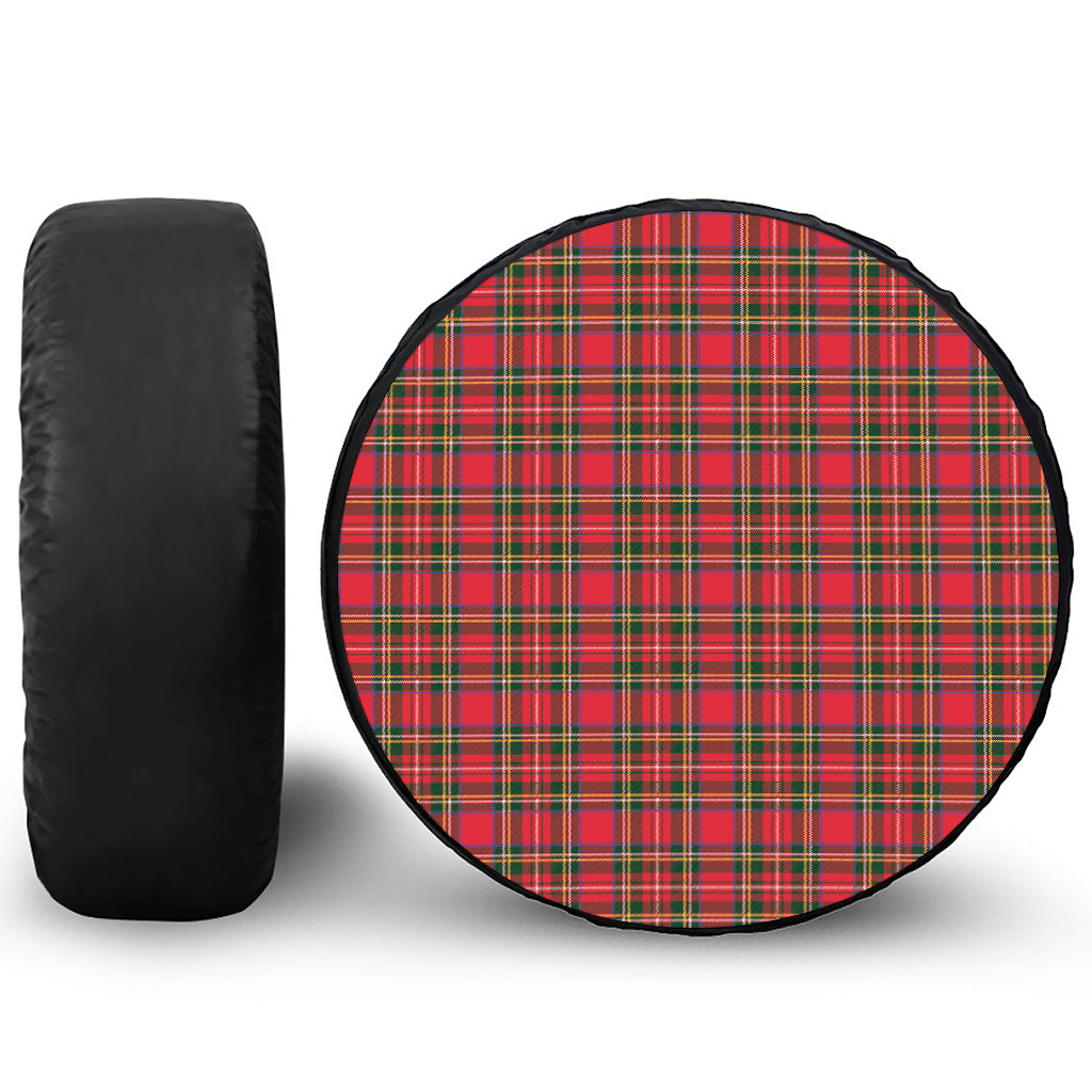 Red And Green Scottish Tartan Print Tire Cover