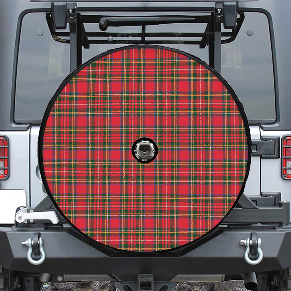 Red And Green Scottish Tartan Print Tire Cover With Camera Hole