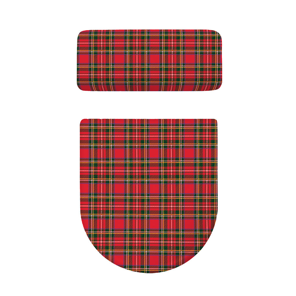 Red And Green Scottish Tartan Print Toilet Lid And Tank Cover Set