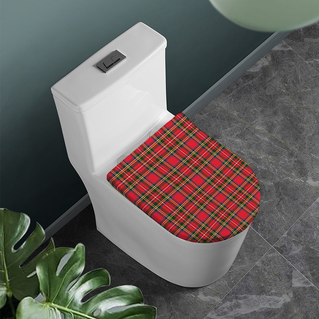 Red And Green Scottish Tartan Print Toilet Lid Cover