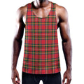 Red And Green Scottish Tartan Print Men's Workout Tank Top