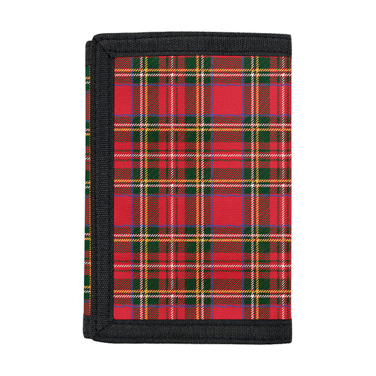 Red And Green Scottish Tartan Print Trifold Wallet