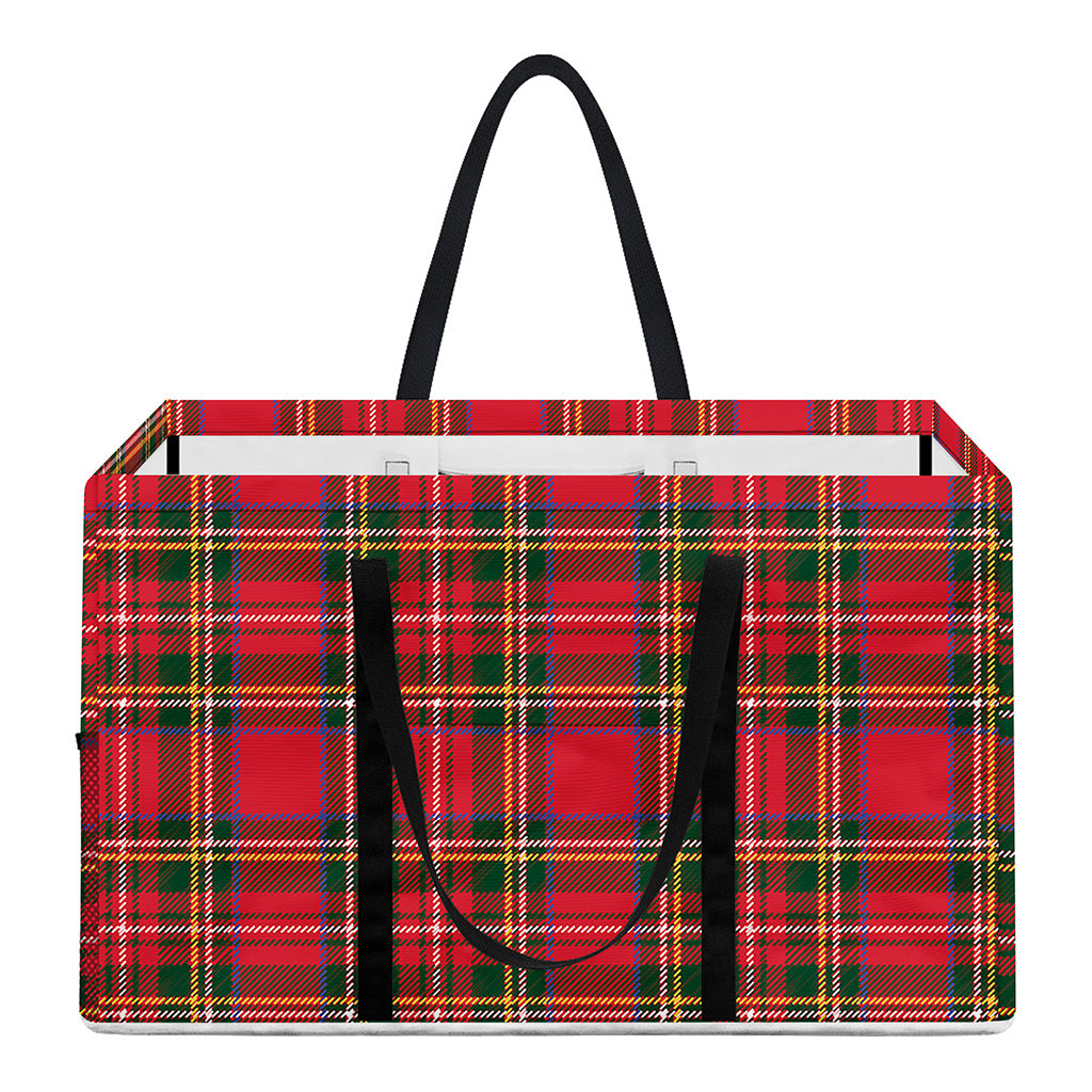 Red And Green Scottish Tartan Print Utility Tote Bag