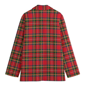 Red And Green Scottish Tartan Print Women's Blazer