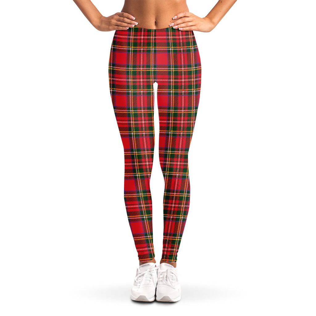 Red And Green Scottish Tartan Print Women's Leggings
