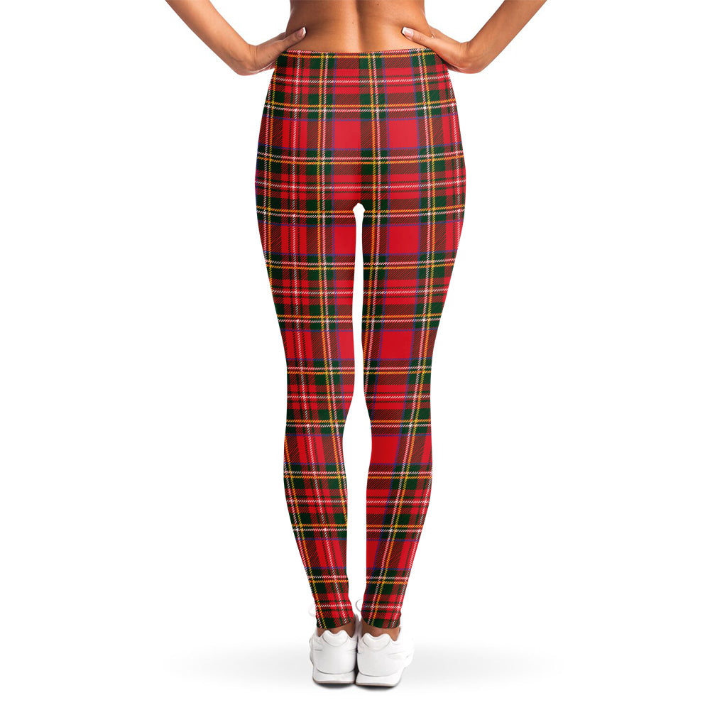 Red And Green Scottish Tartan Print Women's Leggings