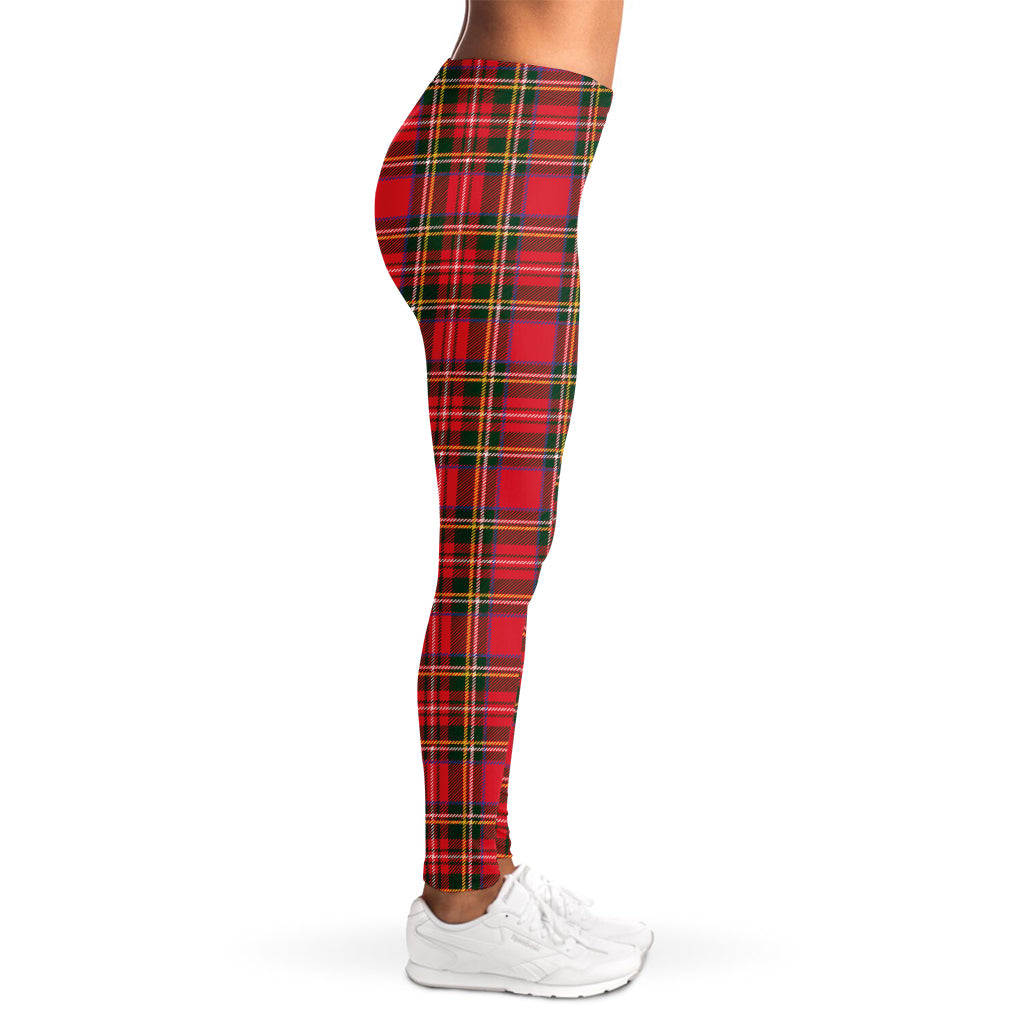 Red And Green Scottish Tartan Print Women's Leggings