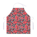 Red And Grey Digital Camo Pattern Print Adjustable Apron