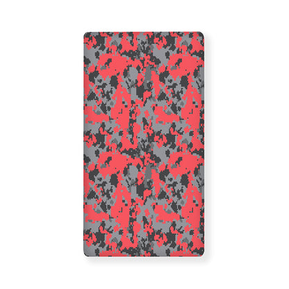 Red And Grey Digital Camo Pattern Print Baby Crib Sheet