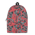 Red And Grey Digital Camo Pattern Print School Backpack