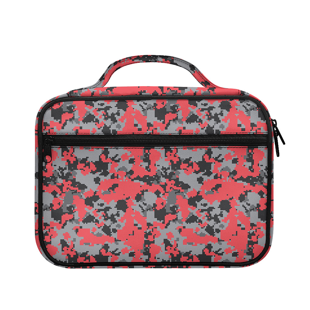 Red And Grey Digital Camo Pattern Print Briefcase Bible Bag