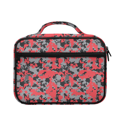 Red And Grey Digital Camo Pattern Print Briefcase Bible Bag