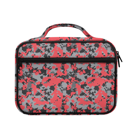 Red And Grey Digital Camo Pattern Print Briefcase Bible Bag