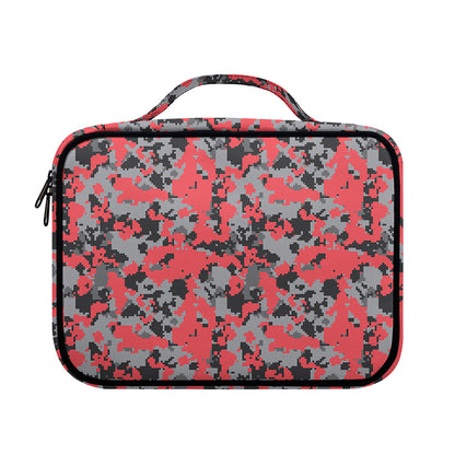 Red And Grey Digital Camo Pattern Print Briefcase Bible Bag