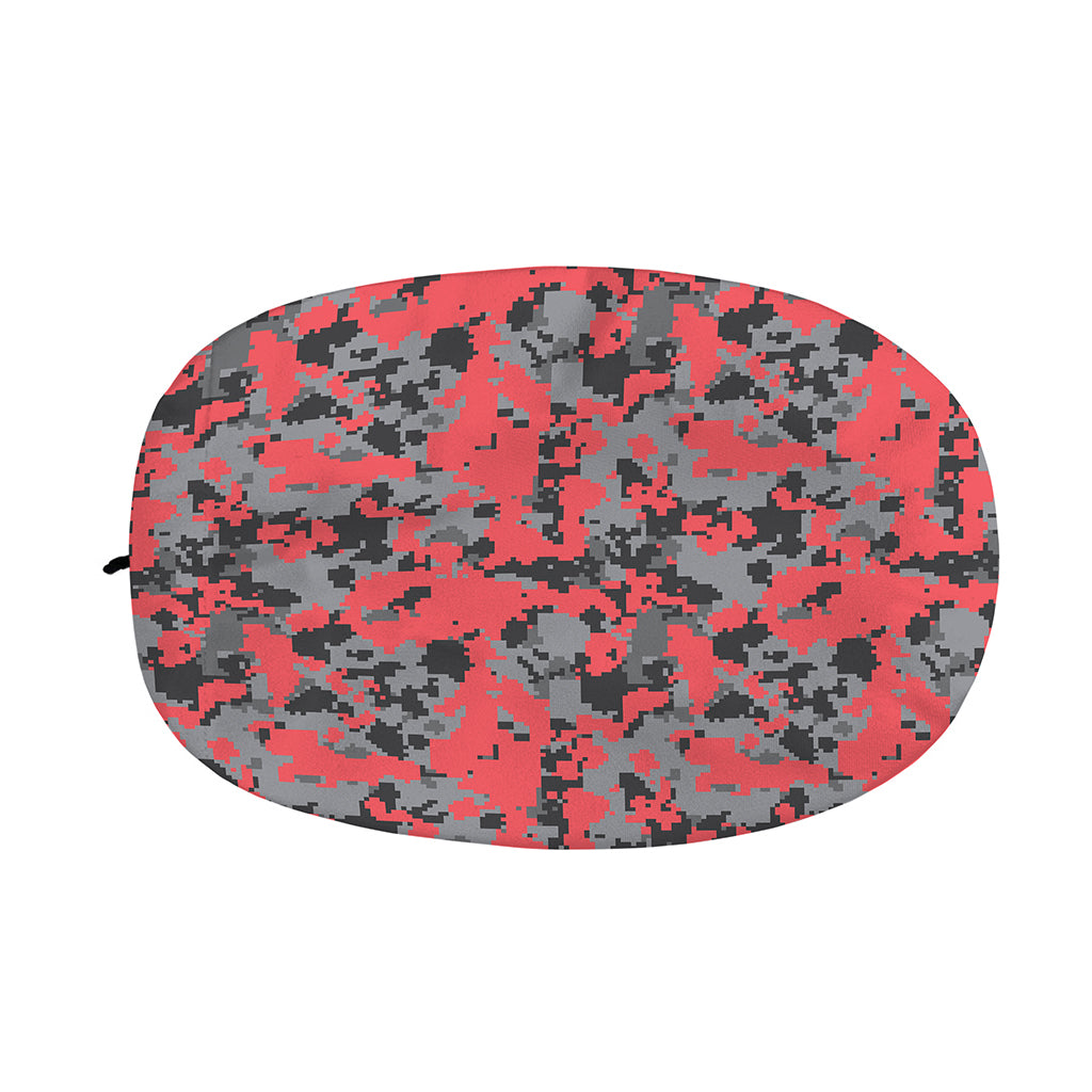 Red And Grey Digital Camo Pattern Print Car Side Mirror Covers
