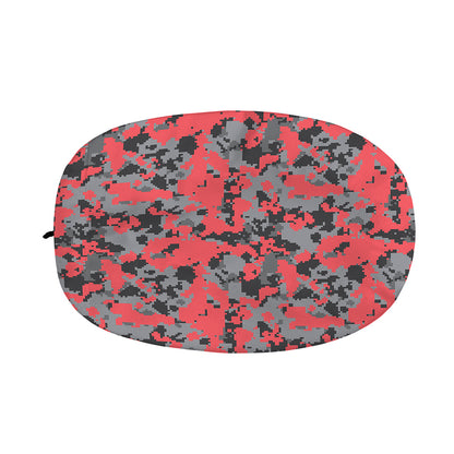 Red And Grey Digital Camo Pattern Print Car Side Mirror Covers