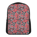 Red And Grey Digital Camo Pattern Print Casual Backpack