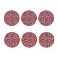 Red And Grey Digital Camo Pattern Print Coaster Set