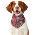Red And Grey Digital Camo Pattern Print Dog Bandana