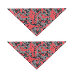 Red And Grey Digital Camo Pattern Print Dog Bandana
