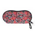 Red And Grey Digital Camo Pattern Print Glasses Case