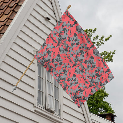 Red And Grey Digital Camo Pattern Print House Flag