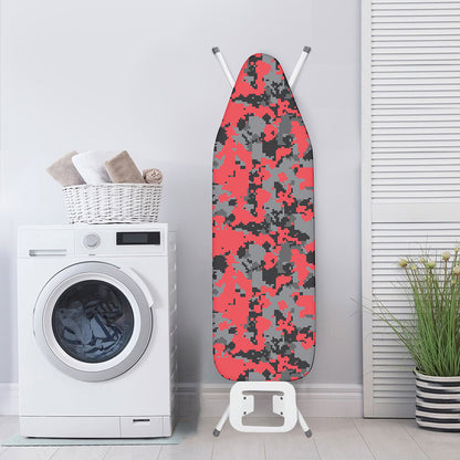 Red And Grey Digital Camo Pattern Print Ironing Board Cover