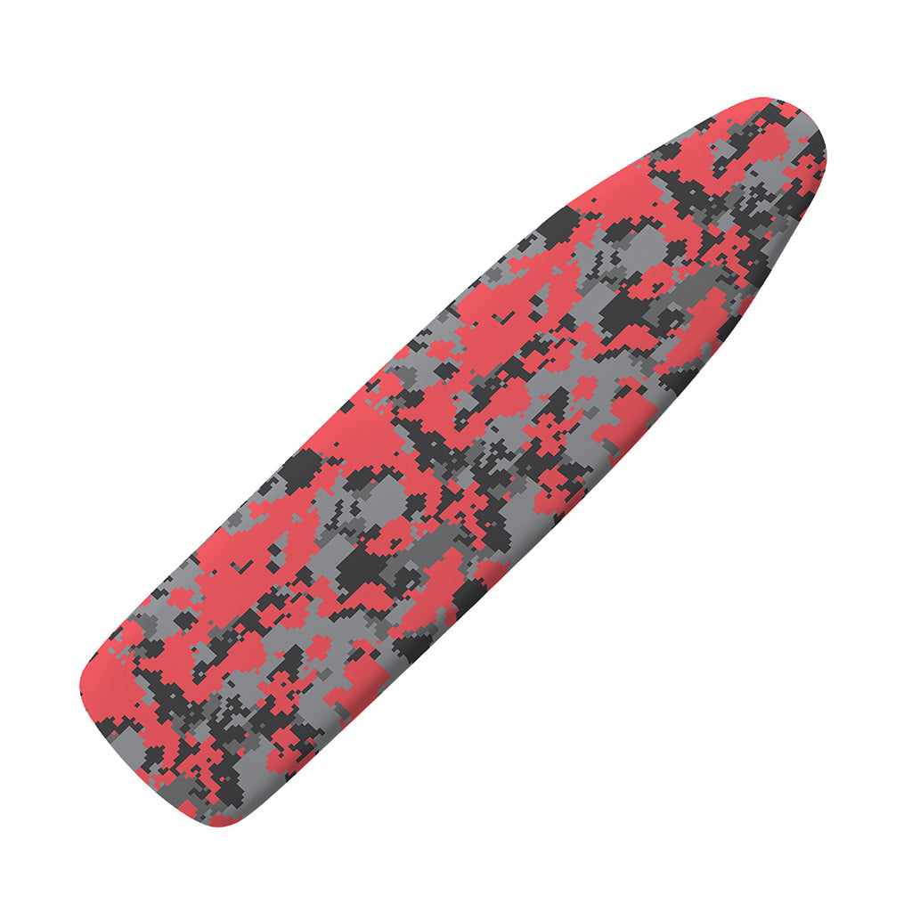 Red And Grey Digital Camo Pattern Print Ironing Board Cover