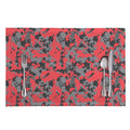 Red And Grey Digital Camo Pattern Print Placemat