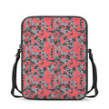 Red And Grey Digital Camo Pattern Print Rectangular Crossbody Bag