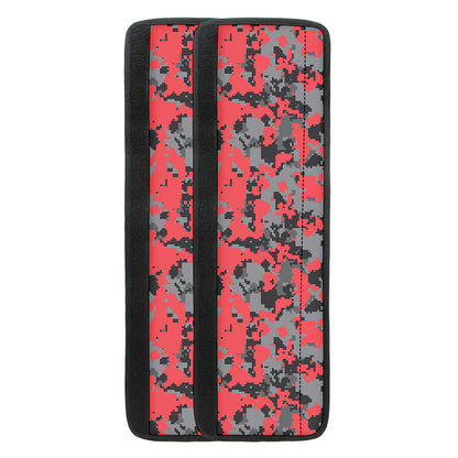 Red And Grey Digital Camo Pattern Print Refrigerator Handle Covers