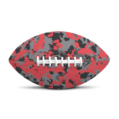 Red And Grey Digital Camo Pattern Print Rugby Ball