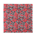 Red And Grey Digital Camo Pattern Print Silk Bandana