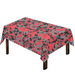 Red And Grey Digital Camo Pattern Print Tablecloth