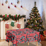 Red And Grey Digital Camo Pattern Print Tablecloth