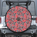Red And Grey Digital Camo Pattern Print Tire Cover With Camera Hole