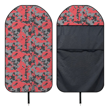 Red And Grey Digital Camo Pattern Print Waterproof Car Seat Cover