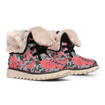 Red And Grey Digital Camo Pattern Print Winter Boots