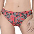 Red And Grey Digital Camo Pattern Print Women's Thong