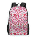 Red And Pink Lips Pattern Print 17 Inch Backpack