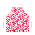 Red And Pink Lips Pattern Print Adjustable Apron
