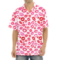 Red And Pink Lips Pattern Print Aloha Shirt